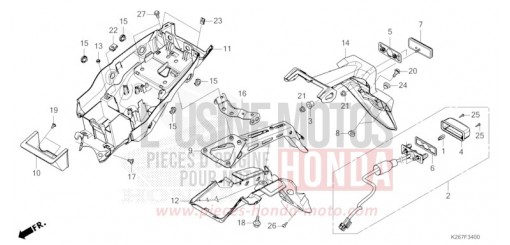 GARDE-BOUE ARRIERE MSX125AM de 2021